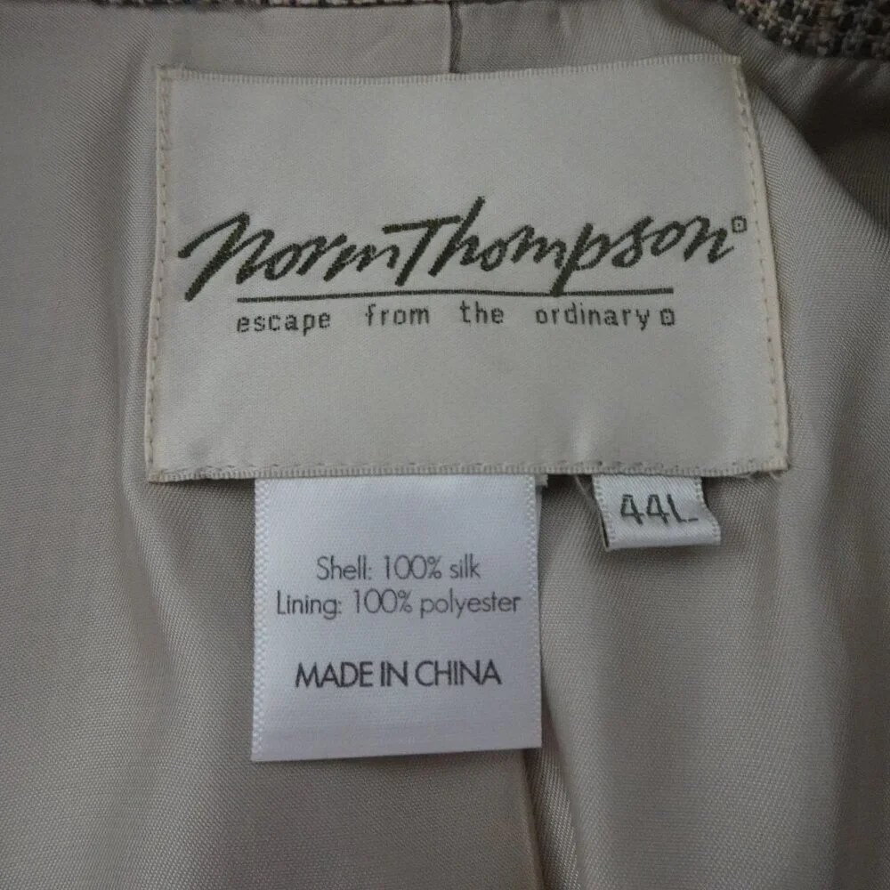 Norm Thompson Sport Coat Blazer Jacket Men's Size 44L Classic Silk Nubby